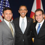 photo--Two NSU students with President Obama