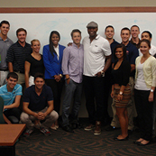 NSU students with Cliff Floyd