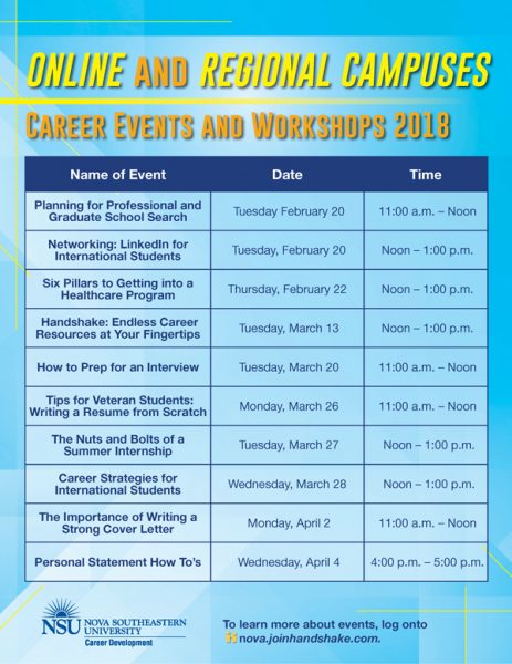 Online and Regional Career Events