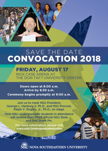 Convocation: Save the Date - Aug. 17, 2018