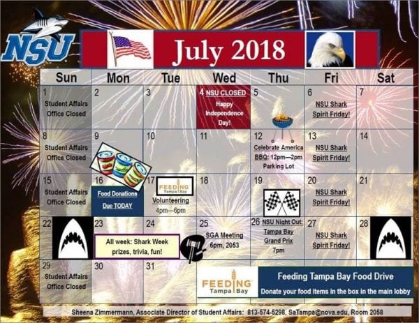 July Calendar of Events