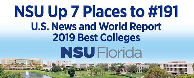 NSU Moves Up Seven Spots in U.S. News & World Report’s 2019 Best Colleges List