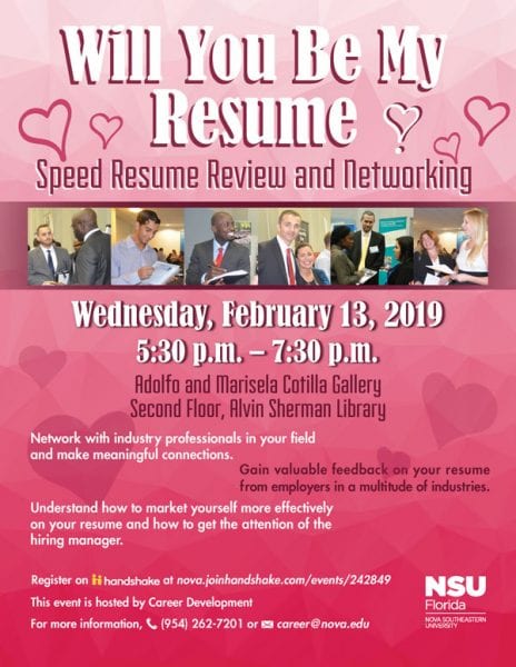 Will You Be My Resume - Speed Resume Review and Networking