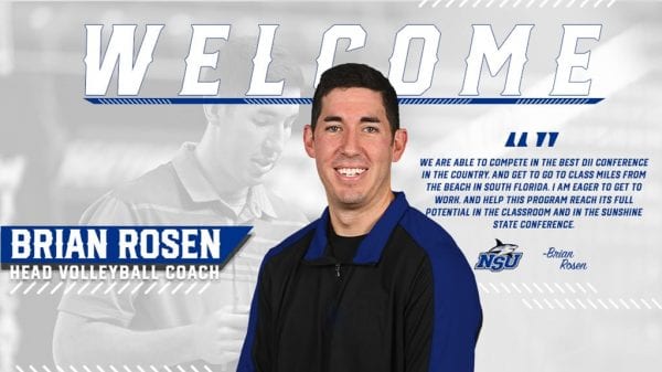 Brian Rosen Named NSU’s Head Volleyball Coach 