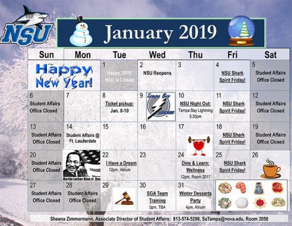 Tampa--Calendar of Events January 2019