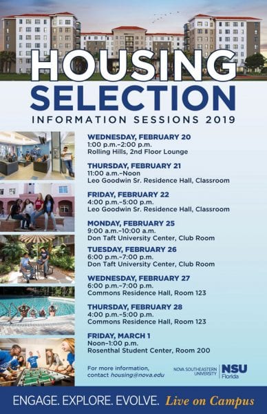 Housing Selection Information Sessions Winter 2019