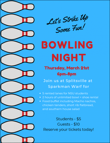 NSU Night Out: Splitsville Bowling