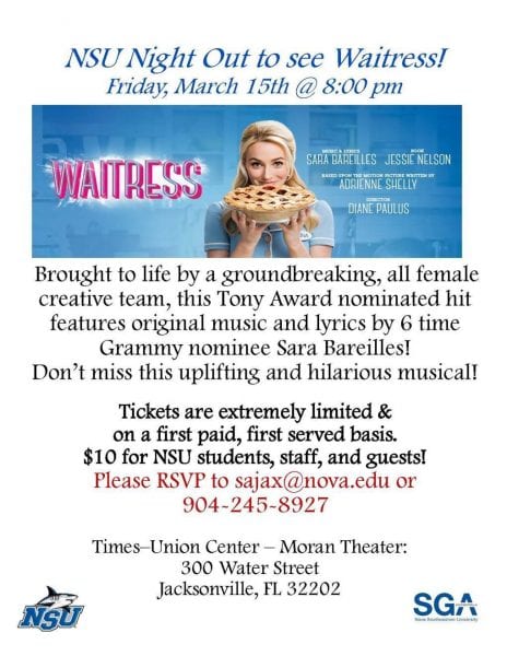 NSU Night Out to Waitress the Musical