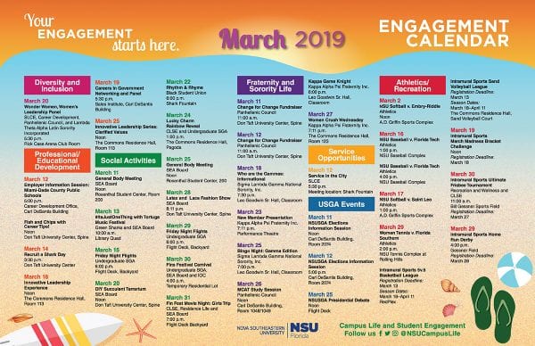 March 2019 Engagement Calendar