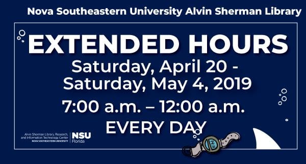 Alvin Sherman Library Extended Hours