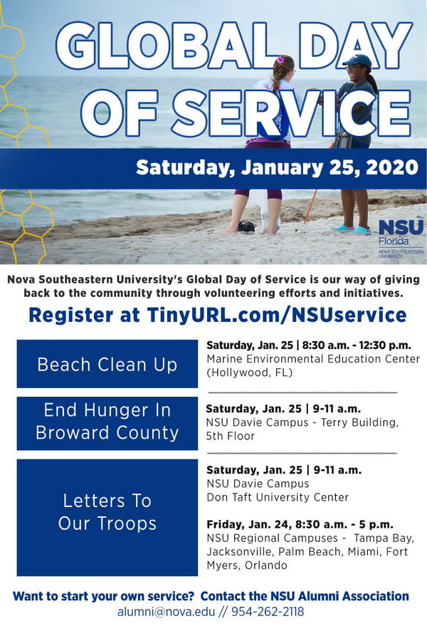 NSU’s Global Day of Service (Jan. 24-26) – NSU SharkFINS