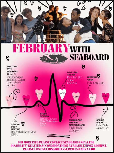 S.E.A. Board shares a list of events planned for the month of February.