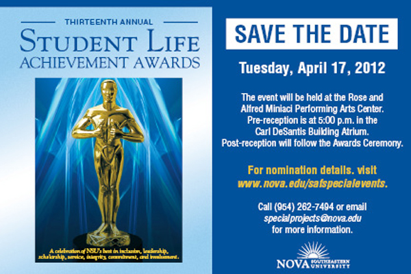 Student Life Achievement Awards on April 17