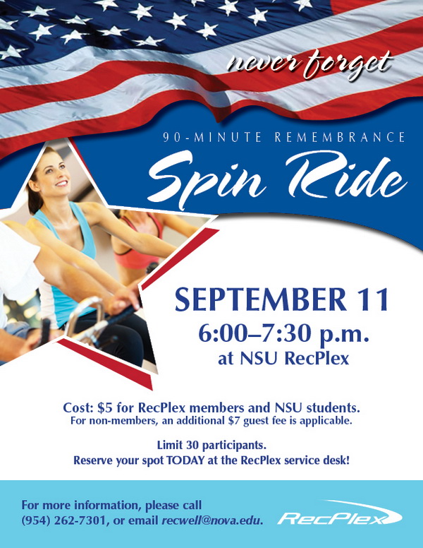9/11 Remembrance Spin Ride, 90-min spin ride