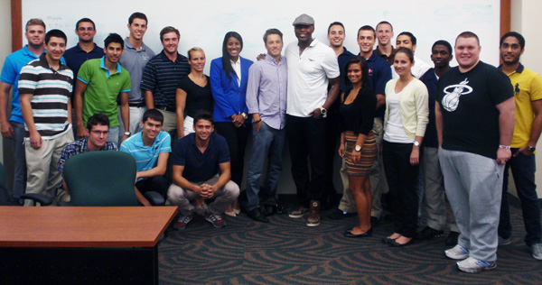 NSU Sport Managament Students with Cliff Floyd