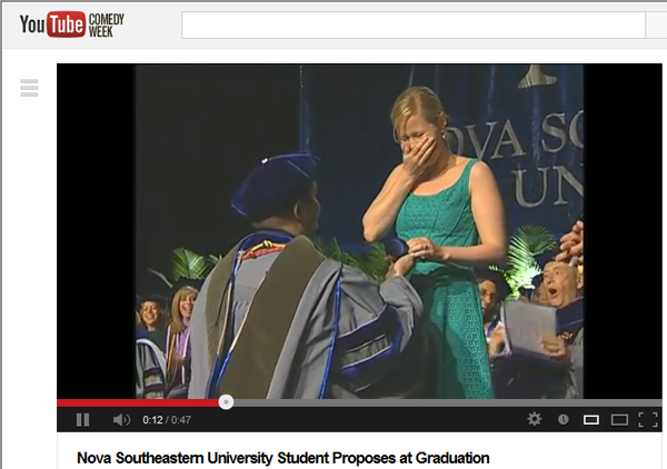 Marriage Proposal at NSU Commencement
