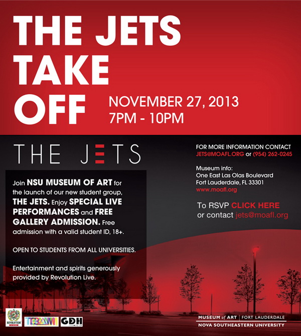 Launch Party for The Jets at NSU Museum of Art, Nov. 27