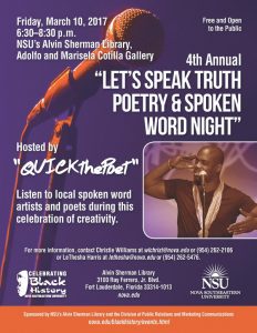 Let’s Speak Truth Poetry & Spoken Word Nigh